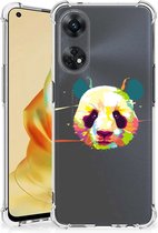 Silicone Hoesje Geschikt voor OPPO Reno8 T 4G Telefoon Hoesje met doorzichtige rand Panda Color