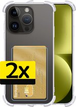 Coque pour iPhone 15 Pro Max avec porte-cartes - 2 PACK