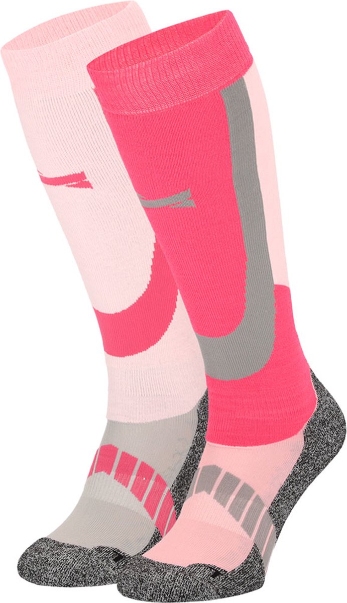 Xtreme Skisokken Unisex Multi 35/38 2-Paar Skisokken Heren Skisokken Dames Roze