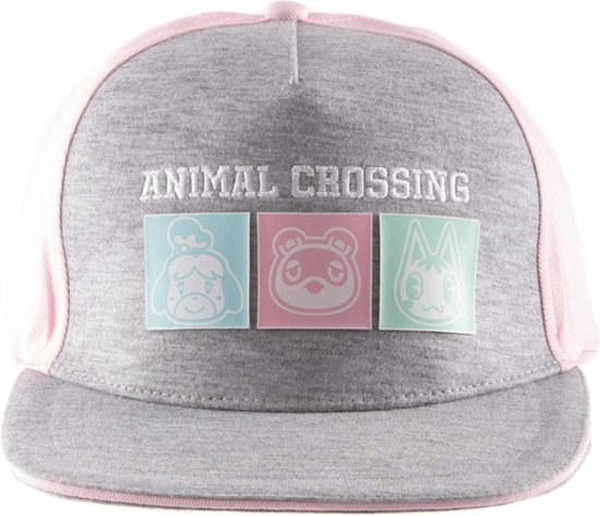 Nintendo Animal Crossing - Pastel Squares Snapback Cap - Grijs