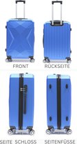Travelsuitcase - Kofferset Diamond 3 delig - Reiskoffers met cijferslot - ABS - Blauw