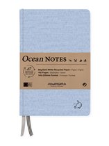 Aurora - MAXI PACK - 4 x Carnet Ocean Notes (Couverture en plastique marin recyclé) : Taille 145x220mm - Ligné - 192 Pages - Papier à lettre recyclé 80gr - Couleur Blauw