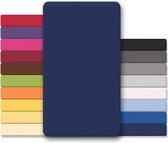 Lucina Topper Hoeslaken Jersey Katoen Stretch - donker blauw 90x200cm - 100x200cm