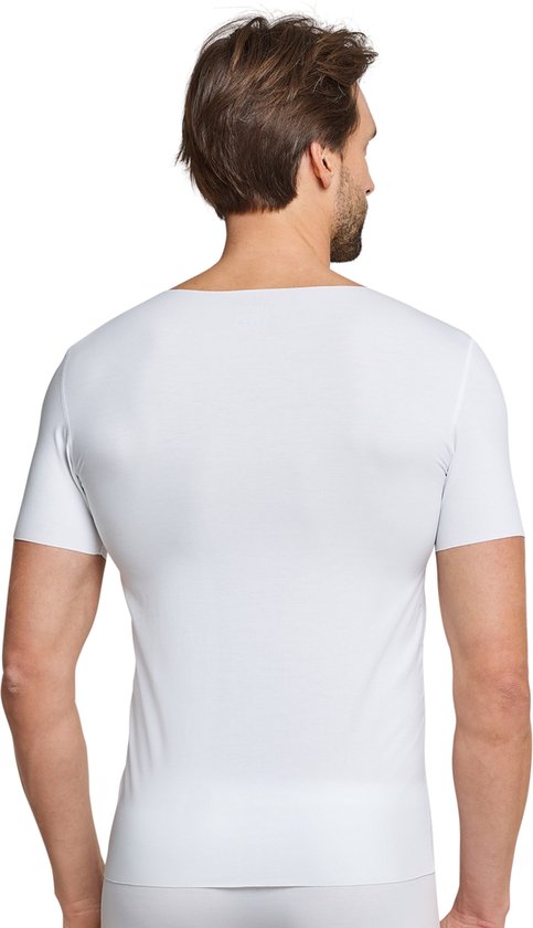 SCHIESSER Laser Cut T-shirt (1-pack) - heren shirt korte mouwen wit - Maat: