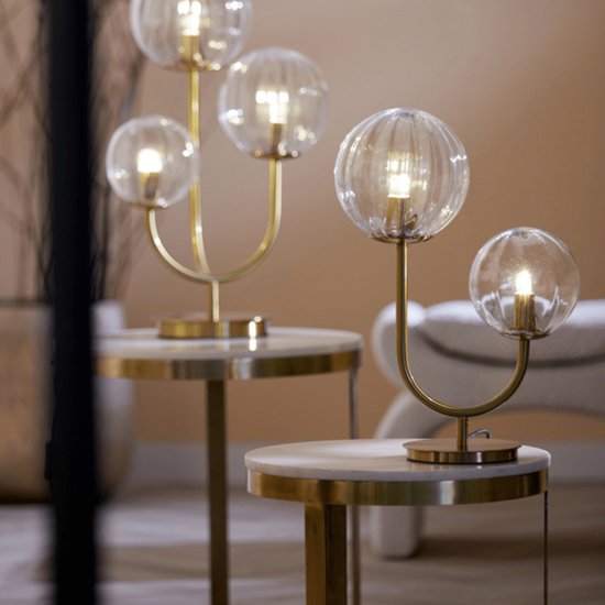 Light & Living Tafellamp Magdala - Glas/Goud - 2L - Modern