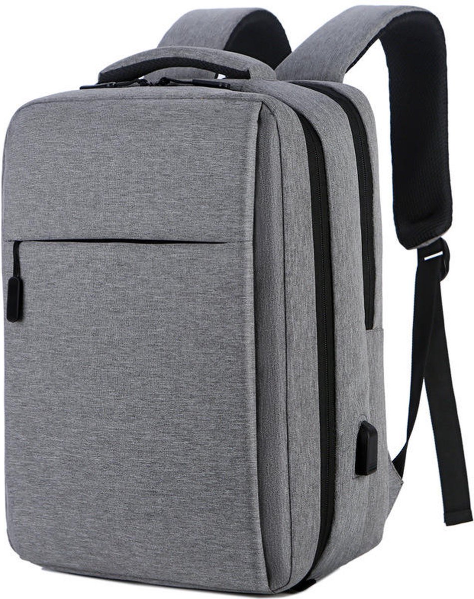 Vermanto Rugzak - Rugtas - Laptop - USB - Waterafstotend - 25 Liter - School - Boekentas - Heren - Dames - Grijs