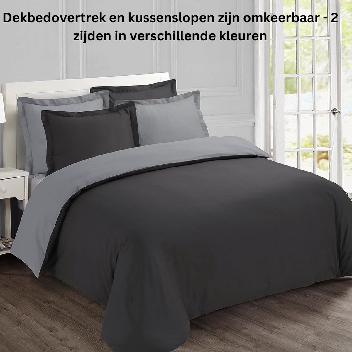 Luxe dekbedovertrek - omkeerbaar dekbed - 240 x 220 Hoeslaken – foto 4