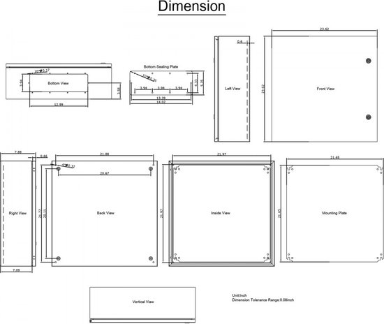 CHENGPI roestvrijstalen schakelkast, buitenverdeelkast waterdicht, wandgemonteerde elektrische verdeler, meterkast met slot 30 * 25 * 14 cm