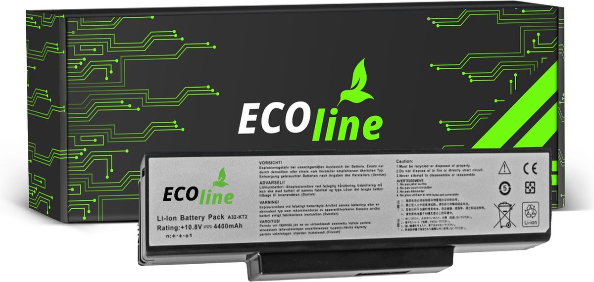 EcoLine - A32-K72 A32-N71 Batterij Geschikt voor de Asus A32-K72 K72 K73 N71 N73 / 11.1V 5200mAh.