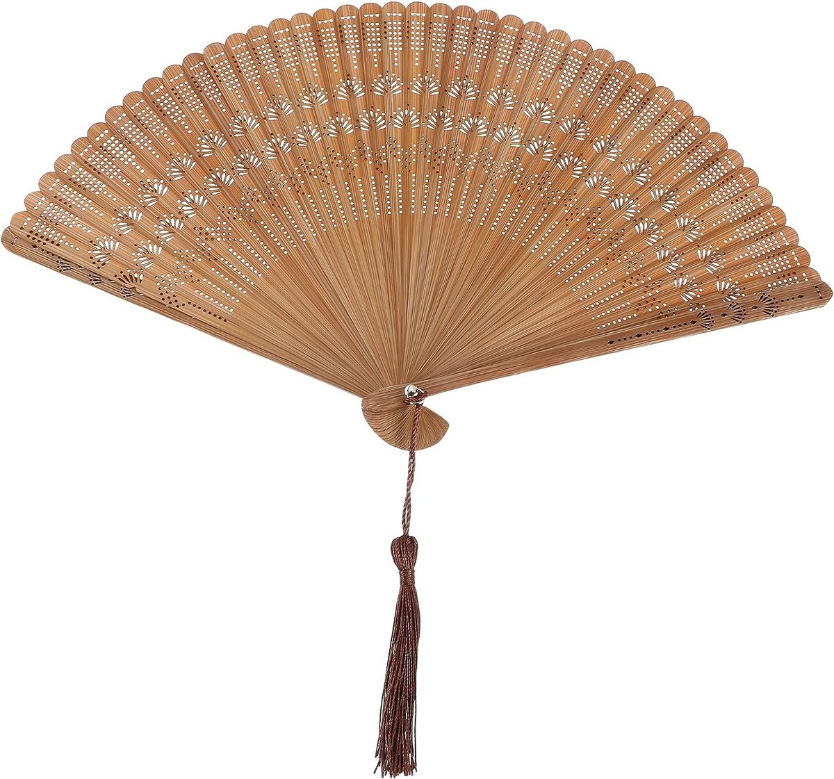 Goedkoopste Bamboe handwaaier Vintage Fan Houten Hand Fan Bruiloft Bridal Party gevallen (bruin
