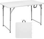 BOTC Inklapbare Tafel - Klaptafel - 120*60CM - Vouwtafel - Kampeertafel - Inklapbaar - Draagbaar - Wit/Grey