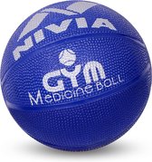 Nivia Anti Burst Fitness Gym Ball With Footpump (Blue, Size - 95cm) | Material - Leather | Exercise Ball | Medicine Ball | Heavy Duty | Preganancy Workout |Inflatable Exercise Ball