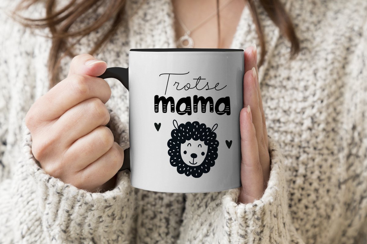 Magische Mok - Foto op Warmte Mokken - Koffiemok - Trotse mama - Spreuken - Quotes - Mama - Magic Mok - Beker - 350 ML - Theemok