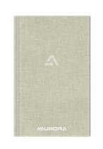 Aurora - MAXI PACK - 8 x Grijs linnen Notebook: Formaat 125x195 mm - Geruit (5x5mm) - 192 Bladzijden - 80gr PEFC papier.