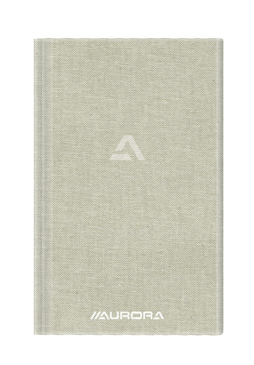 Aurora - MAXI PACK - 8 x Grijs linnen Notebook: Formaat 125x195 mm - Geruit (5x5mm) - 192 Bladzijden - 80gr PEFC papier.