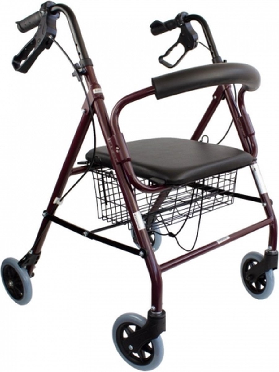 Goedkoopste Clinicalfy Turia - Rollator - Inklapbaar - 4 Wielen - Zitting - Rugleuning - Stuurremmen
