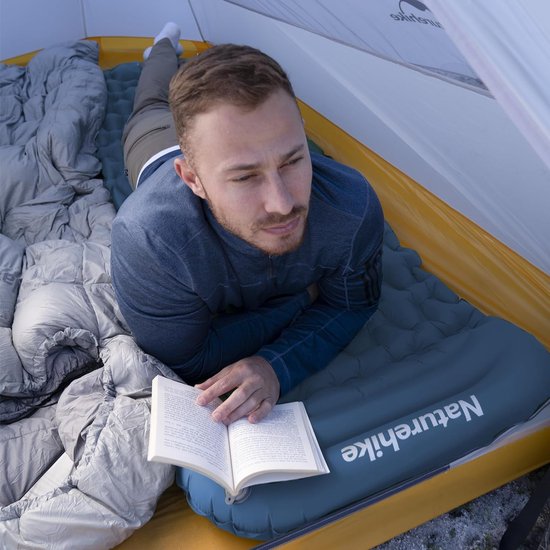 Slaapmat Lichtgewicht enkele slaapmatten Opblaasbaar luchtkussen voor wandelen, backpacken, kamperen, buiten (blauw) van Merkloos — afbeelding 3