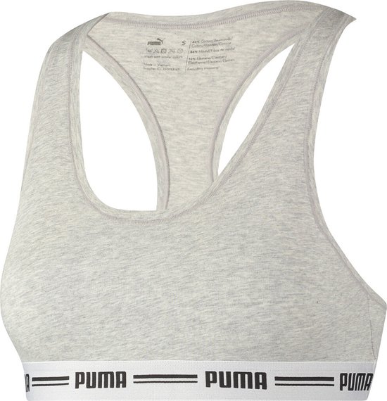 Puma - Iconic Racerback Bra - Top Dames - S - Grijs