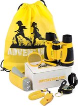 HomeBerg Adventure Kidz Outdoor Set - Exploratie Kit - Avonturen set - Kinder outdoor - Kinderen - Speelgoed - Verrekijker - Cadeau - Camping - Educatief - Geel