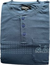 Heren Pyjama - Katoen - Donkerblauw - Maat L