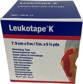 Leukotape Elastisch Kleefverband Rood 7,5cm x 5m, 1st