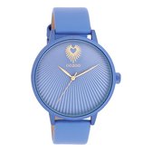 OOZOO Timepieces - Mineraal blauwe OOZOO horloge met mineraal blauwe leren band - C11246
