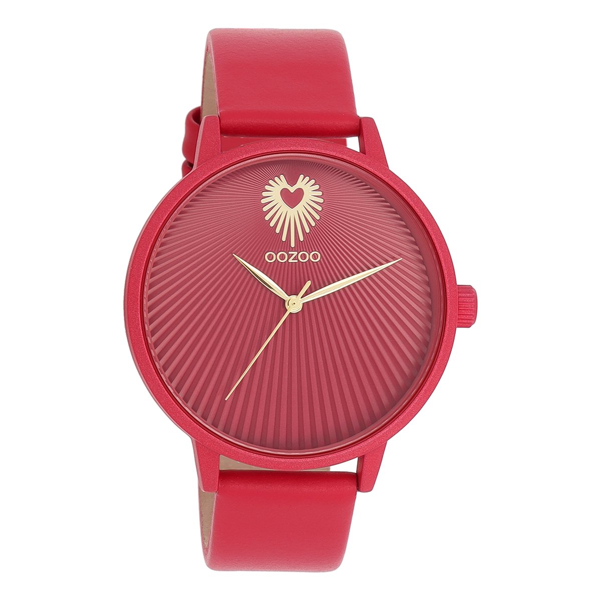 OOZOO Timepieces - Viva magenta OOZOO horloge met viva magenta leren band - C11247