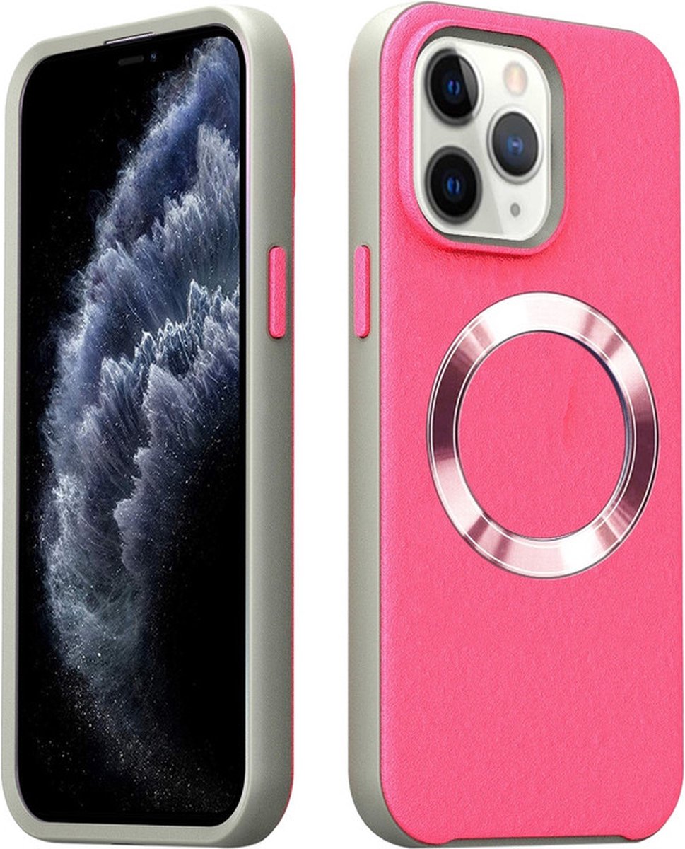 iPhone 15 PLUS Hoesje - Back Case Cover - Magsafe Compatible - Roze - Provium