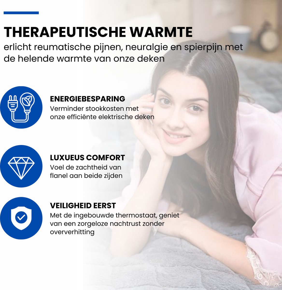 Oneiro's WARMY Elektrische Deken 180 x 130 cm met Verhitting - afbeelding 2