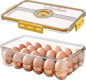 Eieren Opbergdoos, 24 Grote Capaciteit Draagbare Opbergdoos voor Eieren, Keuken en Koelkast Transparante Eierhouder voor Het Bewaren van Eieren en Eendeneieren