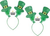 Fiestas Diadème/bandeau de déguisement pour la Saint-Patrick - 2x - vert - Accessoires de fête à thème Irlande
