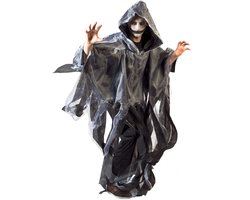 Funny Fashion Halloween verkleed cape/gewaad met kap - Spook/geest - Grijs - Voor volwassenen