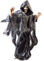 Funny Fashion Halloween verkleed cape/gewaad met kap - Spook/geest - Grijs - Voor volwassenen