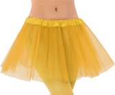 Dames verkleed rokje/tutu - tule stof met elastiek - geel - one size