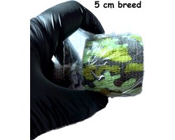 Tattoo bandage - 5 cm breed - 2 stuks - Groen camouflage - Grip tape - Sport bandage - Zelfklevende tape