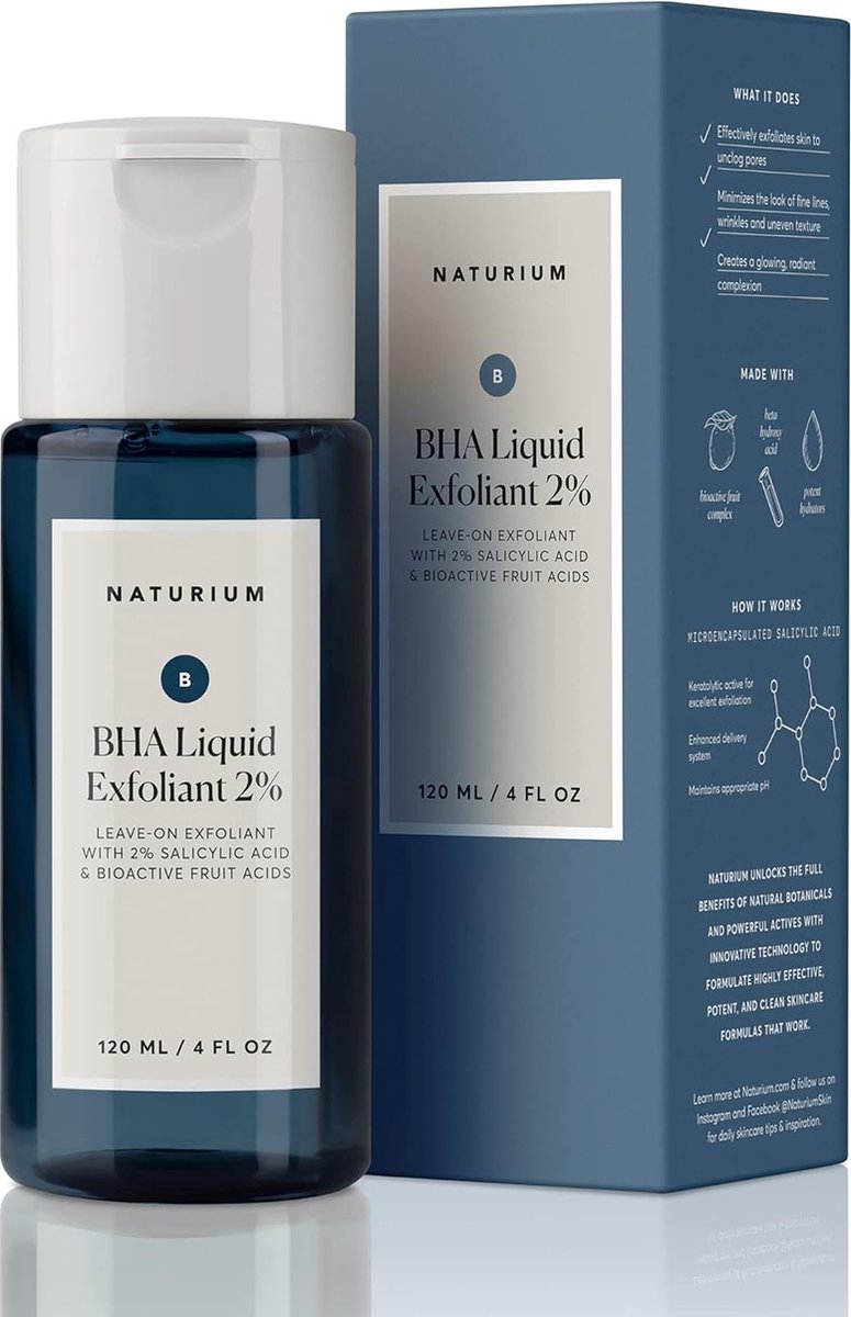 Naturium BHA Liquid Exfoliant 2% - Salicylic Acid - Discoloration - - Acnelittekens - Niacinamide - 0uderdomsvlekken - Acne - Hyperpigmentatie - Donkere vlekken - Ongelijkmatige teint - 120ml