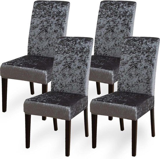 Lot De 4 Housse Pour Chaise Haute Extensibles Et Lavables - Protection Noire Pour Salle à Manger, Cuisine Et Restaurant