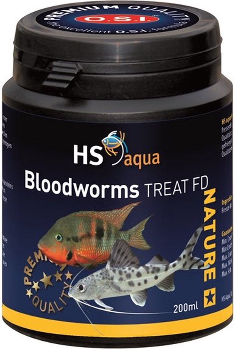 HS-aqua nature treat bloodworms | Aanvullende visvoer | Inhoud: 200ml