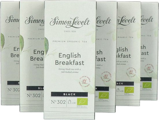 Simon Lévelt - English Breakfast - 6 doosjes x 20 builen - 6 pack - Theezakjes