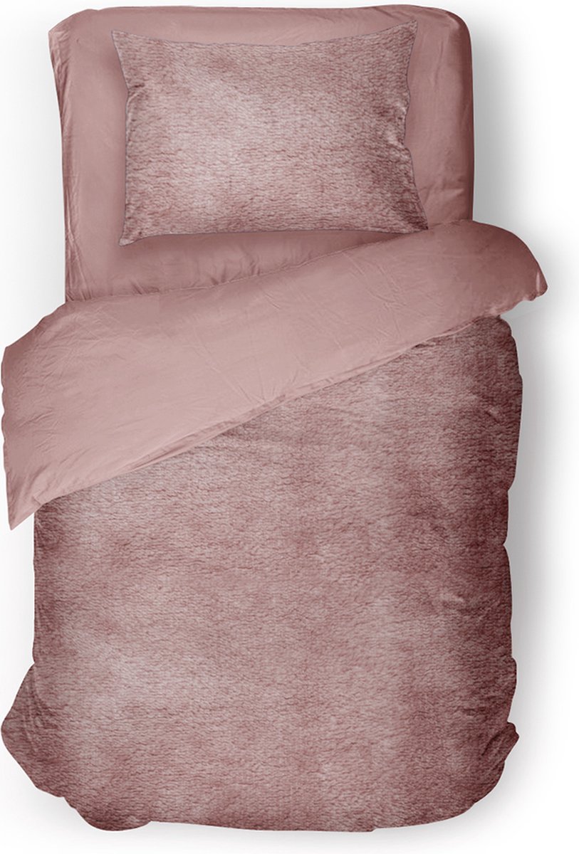 Eleganzzz Dekbedovertrek Flanel Fleece - Old Rose - Dekbedovertrek 140x200/220cm - 100% flanel fleece - Eenpersoons dekbedovertrekken - 140x220cm - Fluffy Dekbedovertrek