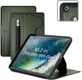 Zugu case - iPad 10.2 Gen 7, 8 & 9 (2019/2020/2021) - oersterke luxe flip-over case - volledige 360˚ bescherming – met multifunctionele standaard functie – geschikt voor Apple Pencil - Olive Green