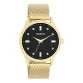 OOZOO Timepieces - Goudkleurige OOZOO horloge met goudkleurige metalen mesh armband - C11283