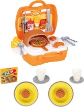 Ensemble de pizza Jouets Pilsan | Cuisine avec four à Pizza et Accessoires de vêtements pour bébé | Orange | 35 pièces