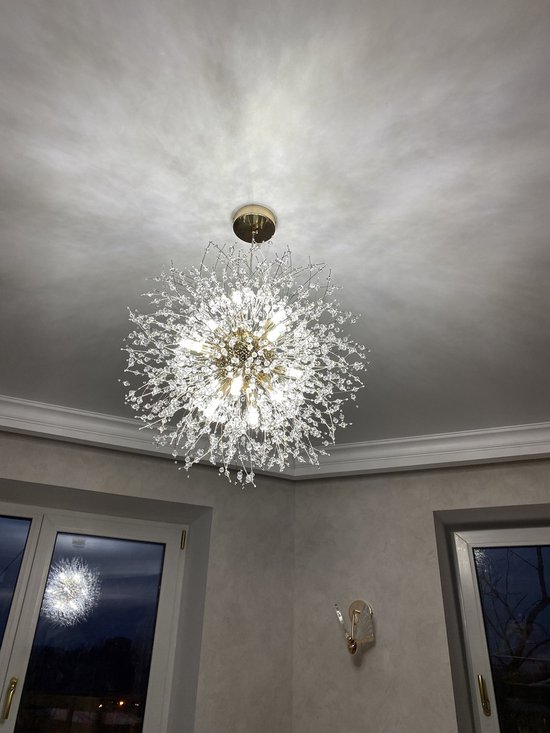 LynPon Moderne gouden kroonluchter 8 lampen vuurwerk spotnik LynPon Moderne gouden kroonluchter 8 lampen vuurwerk spotnik