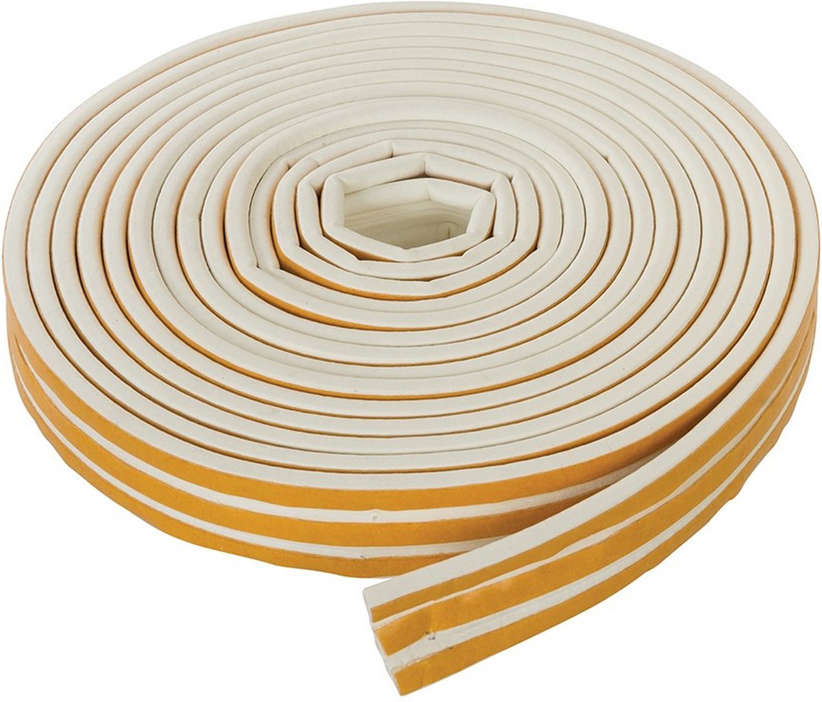 Fixman Tochtstrip - tochtwering - wit - zelfklevend - E-profiel - 15 meter - 3 tot 5 mm