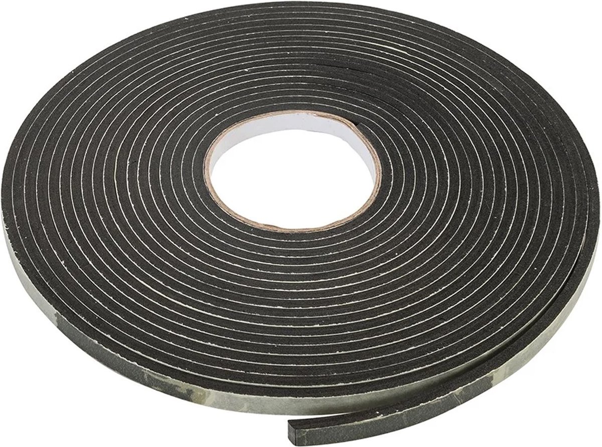 Fixman Tochtstrip - tochtwering - zwart - zelfklevend - I-profiel - 10,5 meter - 3 tot 8 mm