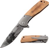 Zakmes - Survival - Outdoor Mes - Beren blade - Pocket Knife - Vlijmscherp - Houten handvat - Stoer - Hunting Knife - Kamperen - 22cm - Cadeau Tip