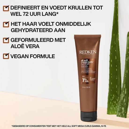 Masque Capillaire Sans Rinçage Redken All Soft Mega Curls Gel Cheveux Bouclés 150 ml
