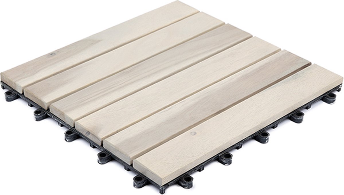 Houten vlonder tegels - Houten terrastegels - 9 stuks - Acacia tegel - Aalborg - 30x30cm - Per 0,81 m²
