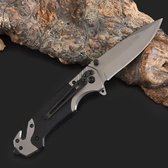 Couteau de poche - Zwart - Grijs - Survie - Couteau d' Plein air - Couteau de poche - Rasoir - Robuste - Couteau de chasse - Camping - 23 cm - Astuce cadeau